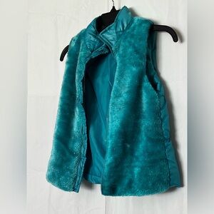 Heart Soul Girls Blue Zipper Vest Size M